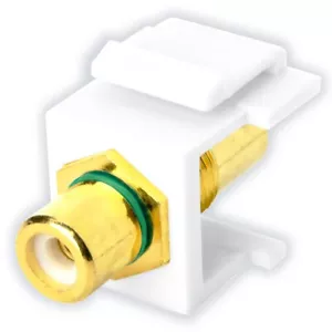 Skywalker RCA Femmina a RCA Femmina Inserto Jack Keystone (Fascia Verde, Bianco) - Foto 1 di 7