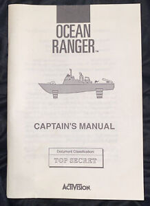 Activision Computer Game 1988 Ocean Ranger Captain's Manual