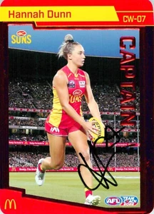 Signed 2022 Gold Coast Suns AFLW TeamCoach Captain Red Card - Hannah Dunn - Picture 1 of 3