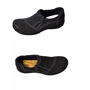 CLARKS CARLEIGH RAY OXFORDS,NAVY WOMENS SZ 12 - Picture 1 of 10
