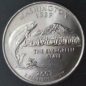 2007-P 25C State Quarter Washington BU CLAD 20uc0225-3 - Picture 1 of 2