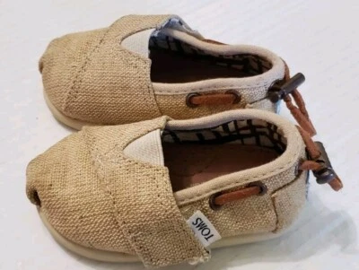  Tom’s Infant Bebé Beige Zapatos Sin Cordones Correa Talla T3 Gancho y Lazo Ajustables Foto 1 de 4