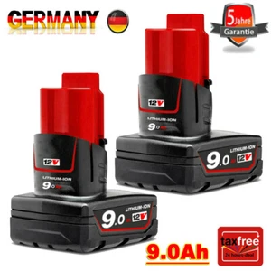 2XFpara Milwaukee Original Batería de Repuesto M12B6 M12 12V 9,0Ah Litio M12B5 48-11-2402 - Imagen 1 de 12