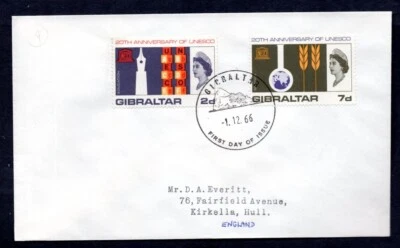 Gibraltar - 1966 Unesco cubierta primer día Foto 1 de 2