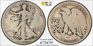 1919 Walking Liberty 90% Silber Half Dollar. PCGS Gold G06. SL0117 - Bild 1 von 3
