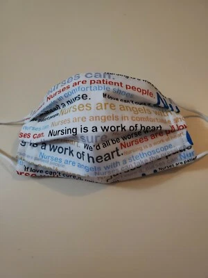 Adult Face Mask, Nurse Words, Positive Script, Nursing, RN, LPN, Handmade - Image 1 of 2