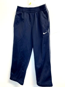Nike Boys Size 4 Track Pants Navy/White Swoosh Logo Active w/Pockets - Picture 1 of 3