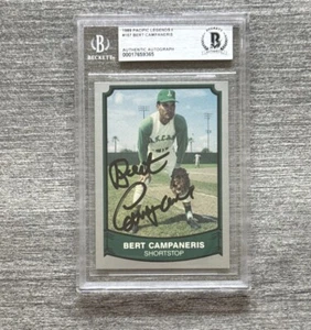 1989 Pacific Legends Bert Campaneris Signed Card BAS Beckett Authentic Auto A's - Picture 1 of 3