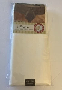 Schöne neue cremefarbene längliche Tischdecke 52 x 70" Polyester Mikrofaser - Bild 1 von 5