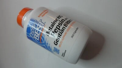 Doctor's Best Betaína HCI Pepsina y Amargos de Genciana, Enzimas Digestivas, 360 Cápsulas Foto 1 de 2