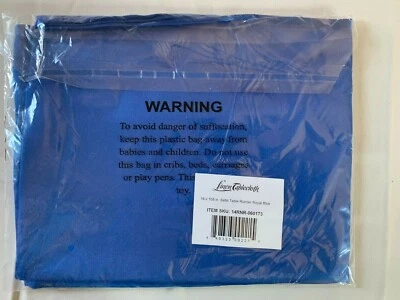 New Linen Tablecloth 14" x 108" Satin Table Runner Royal Blue - 4AF - Image 1 of 2