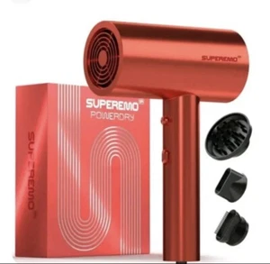 SUPEREMO POWERDRY HAIR DRYER, 1800 W, CORAL Red COLOR, NEW IN BOX - Picture 1 of 17