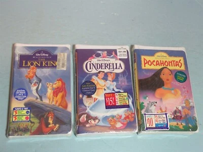 3 New Sealed VHS Disney Masterpiece Cinderella Pocahontas The Lion King - Image 1 of 4