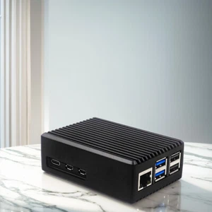 Aluminum Alloy Case Black Metal Shell Cooling Enclosure Fit for Raspberry Pi 5 - Bild 1 von 10