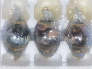 Bradford Editions Set Of 3 Heirloom Porcelain Horse Ornaments 5” H 2002 New - Picture 1 of 12