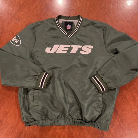 New York Jets NFL Football Mens Pullover Jacket Size L Green Official Cover
