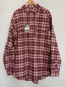 Field & Stream Herren weinrot kariertes Flanellhemd XXLT groß Knopfleiste - Bild 1 von 7