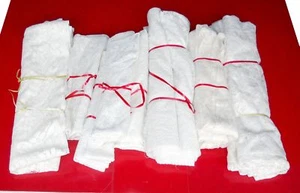 Vintage 1980er Jahre Polyester Spitze Vorhang Paneele Schürze Wiederverwendung Spitze Hochzeit Dekor - Bild 1 von 5