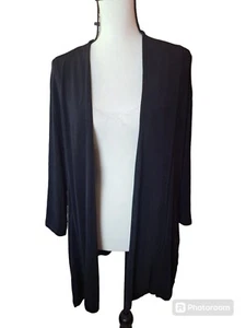 chico's size 3 Large Long Black Cardigan With Pockets Career Travel - Bild 1 von 3