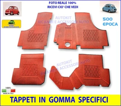 AUTOKIT Tappetini 500 F L R Tappeti auto in gomma epoca tappetino su misura da per