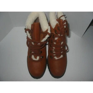 Botines con cordones forrados de piel sintética marrón MIA para mujer - talla 8,5 M - Imagen 1 de 5