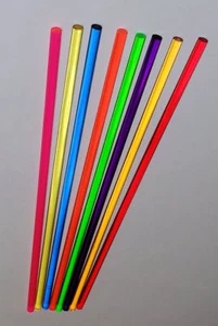 8 DIFFERENT COLOR ACRYLIC PLEXIGLASS PLASTIC ROD 1/4” INCH DIAMETER x 11 1/4" - Picture 1 of 4