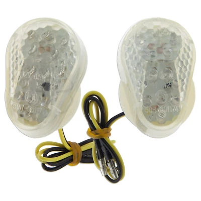 LED Turn Signal Flush Mount For Kawasaki Ninja ZX 6R 9R 10R Light Blinker Clear - Image 1 of 3