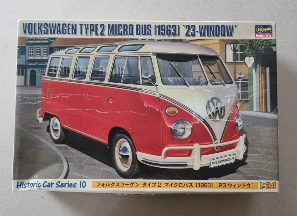 HASEGAWA VOLKSWAGEN TYPE2 MICRO BUS (1963) 23"-WINDOWSCALA 1:24 212110 - Immagine 1 di 4