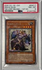 Yu-Gi-Oh! 1st Ed. PSA 8 NM-MT 'Grave Ohja TLM-EN017 ~SILVER LETTER RARE~ LOW POP - Picture 1 of 5