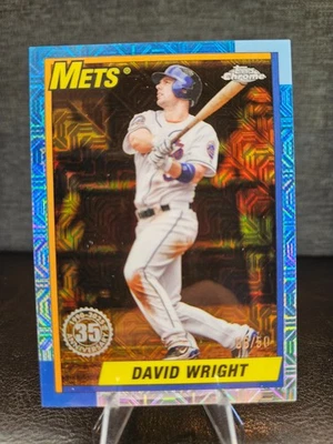 Paquete plateado David Wright Topps 2025 cromado 1990 #'d/50 Foto 1 de 2