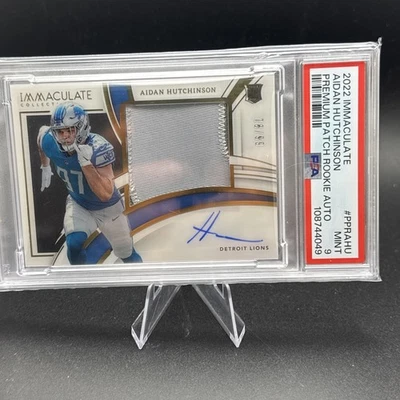 2022 Immaculate Collection Aidan Hutchinson Premium Patch Rookie Auto RC # /99  - Image 1 of 4