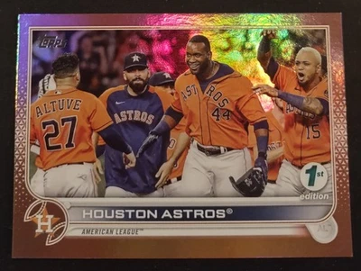 2022 Topps 1st Edition Houston Astros  Altuve Alvarez Paredes Pink /10 - Image 1 of 2