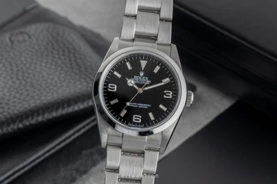 Rolex Explorer 36 Black Dial Oyster Stahl Automatik Ref. 114270 V-Serie Box - Bild 1 von 4