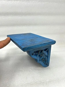 Colgante de pared de madera pintado a mano soporte de estatua madera tallado a mano estante de pared - Imagen 1 de 4