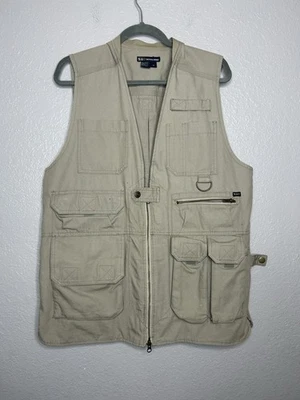 5.11 Tactical Series Tan Canvas Vest Pockets Button Zip Outdoor Hunting Medium - Image 1 of 4