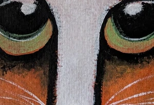 Original ACEO Katze Gemälde Sammlerstück Expressionismus Moderne Kunst Samantha McLean - Bild 1 von 1