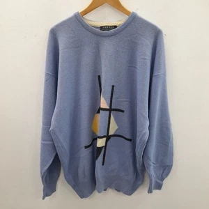 Jaeger Jumper Men's UK Size 44 Blue Wool Round Neck Pullover RMF07-RH - Picture 1 of 5