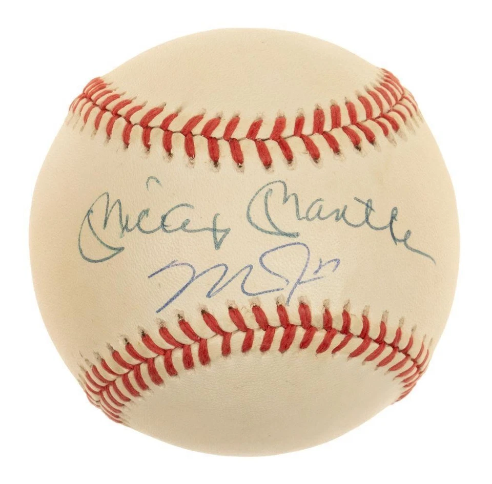 Mickey Mantle Mike Trout Signed American League Baseball JSA Z95954 - Image 1 of 3