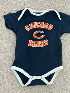 Chicago Bears One Piece Baby Outfit Black 12 Months Short Sleeve Snap On NFL - Picture 1 of 6