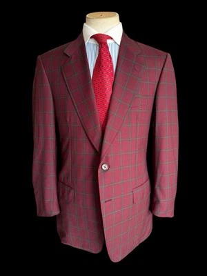 Ravazzolo Italian Sport Coat 40S Red Green Check Henry Foster British Wool - Image 1 of 4