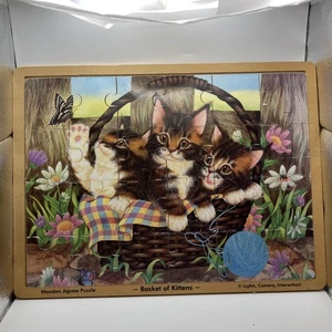Rompecabezas de madera Melissa & Doug cesta de gatitos luces cámara interacción - Imagen 1 de 14