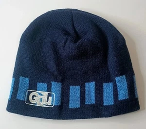 GNU Vintage Beanie Hat Blue Logo OS Snowboard Skateboard USA Made New 90s Y2K - Picture 1 of 6