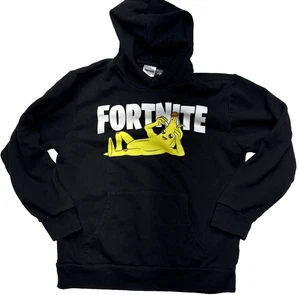 Fortnite Peely Banana Peace Hoodie Boys Size 18/20 Graphic Pullover Sweatshirt - Picture 1 of 7