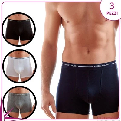 Boxer uomo Enrico Coveri eb1000 cotone elasticizzato 3 pz - Immagine 1 di 4