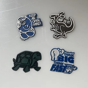 4 Vintage 1970s Rubber Magic Magnets Kitchen Refrigerator Animals Phrases READ - Picture 1 of 9