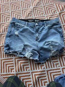 Pantalones Cortos Denim Torrid Talla 16 Tiro Alto Cortos Clásicos Denim  - Imagen 1 de 9