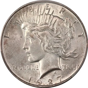 1927-D PCGS Choice BU Details Peace Silver Dollar - Full Luster, Start 99c NR! - Picture 1 of 4