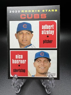 2020 Topps Heritage - Rookie Stars #121 Nico Hoerner Adbert Alzolay - Image 1 of 2