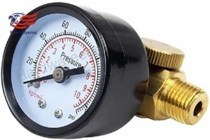 Air Pressure Control Valve Regulator with Gauge Solid Brass Construction 140 PSI - Picture 1 of 5