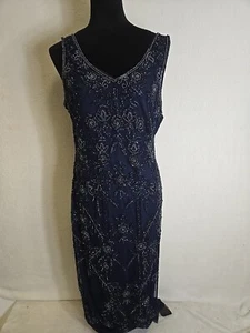 Pisarro Nights Navy Gown- Size 12 - Picture 1 of 7